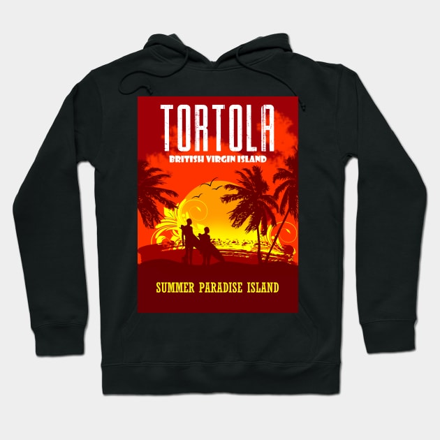 Tortola Summer Paradise Island Hoodie by dejava